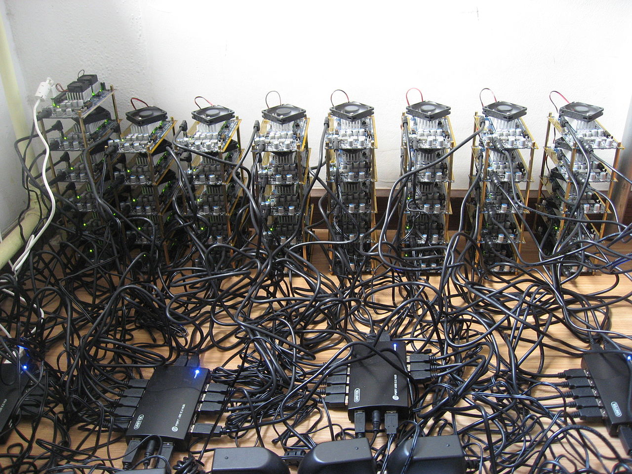 (pictured above) a series of “Icarus” Bitcoin miners: the first dedicated bitcoin miner that can do nothing but search for SHA-256 random numbers was released in 2011.