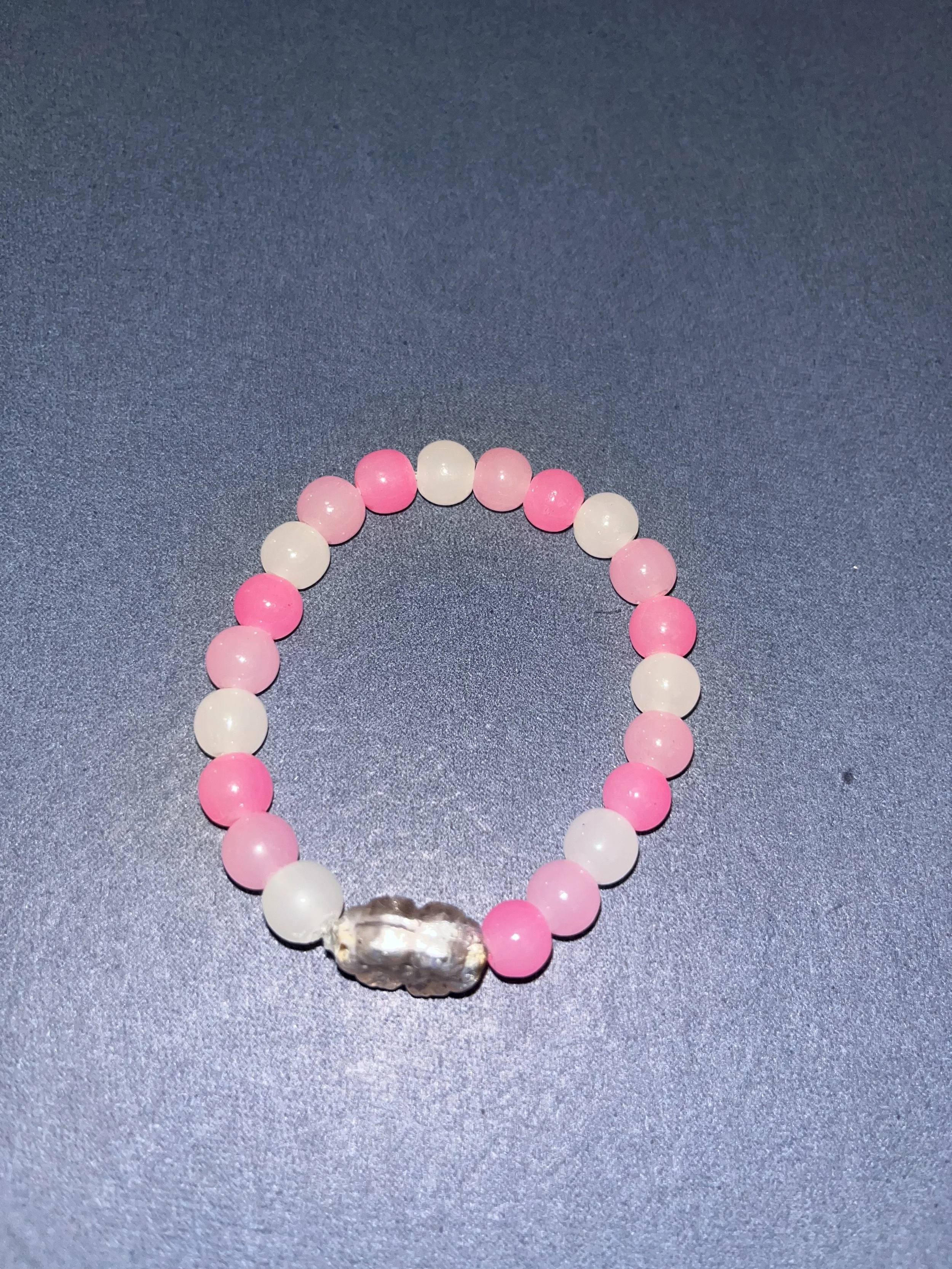 Pink Bracelet with Flower