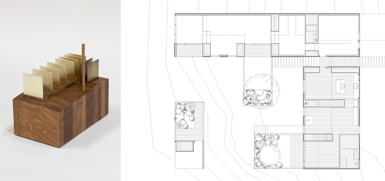 The project’s supporting spaces are collected and used as space making elements, gradaiting in density from the common entry point, clarifying the main spaces.