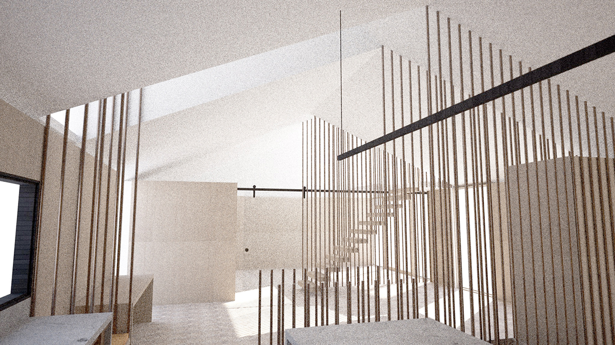 With a clear spanning roof structure, the interior walls detach from the ceiling plane, allowing it to capture and diffuse abundant daylight.