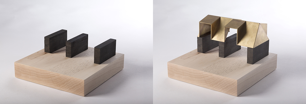 Approached to design an adaptable, efficient housing typology, Observation Studio built a system of structural walls and roof shapes to accommodate a variety of spatial experiences.