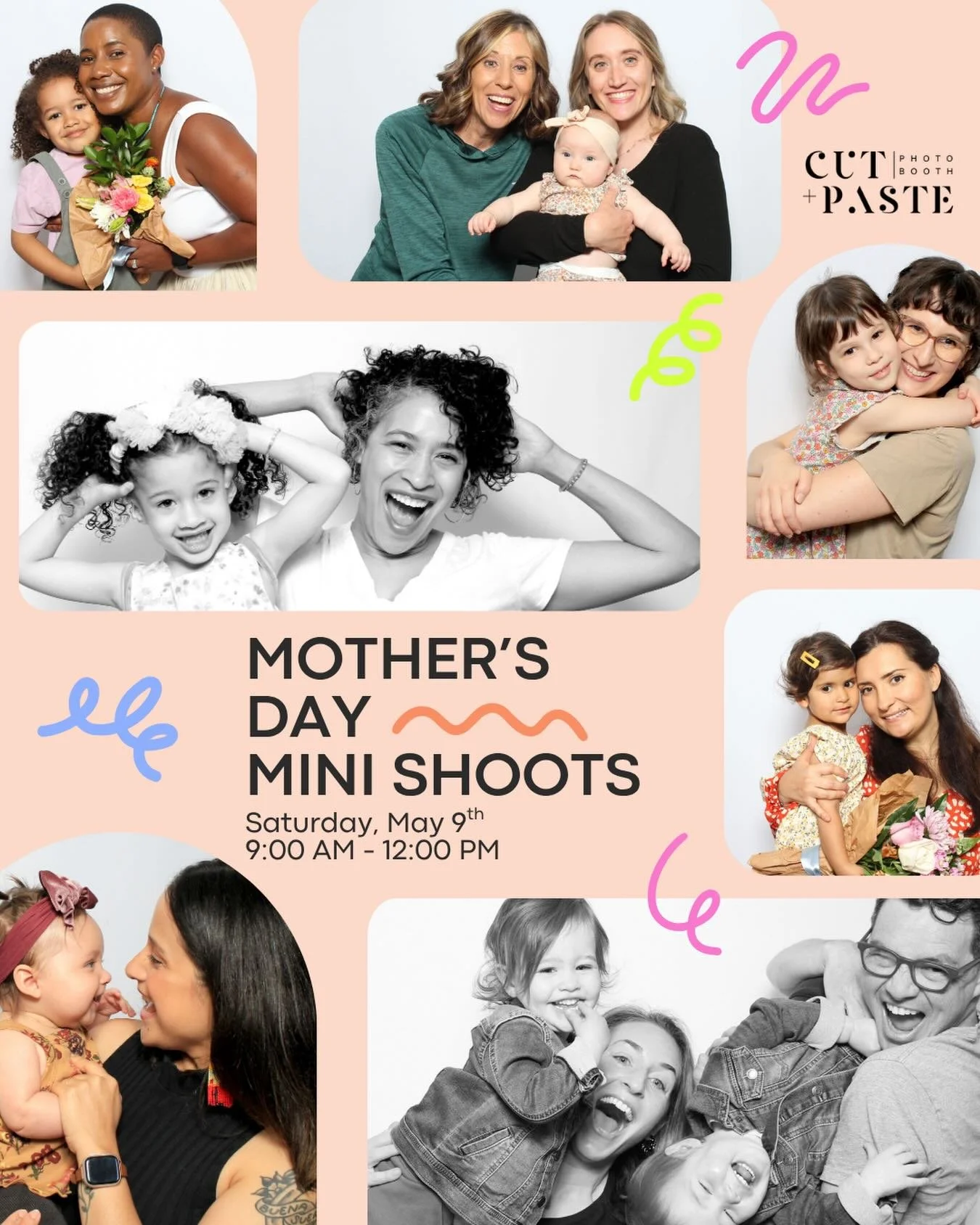 We&rsquo;re excited to welcome back Christina, (formerly) Cut + Paste Photo Booth for our annual Mother&rsquo;s Day mini photo sessions! Christina will capture you and your family in a stunning color or black + white photo session, using her photo bo