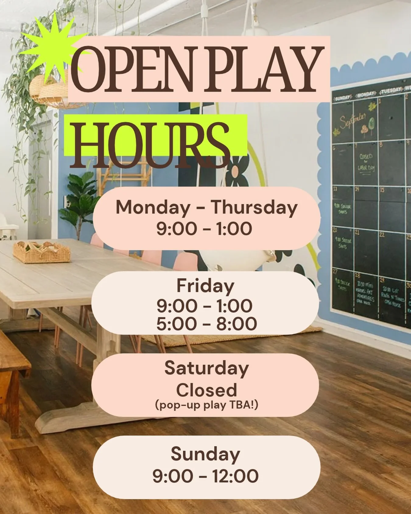 ✨New Season, new hours! ✨

It&rsquo;s here, shorter days and colder nights. Let&rsquo;s get cozy! Starting Friday, November 13th, we are rolling out our new winter hours!

One thing you might notice is we are remaining closed on Saturdays. We tested 