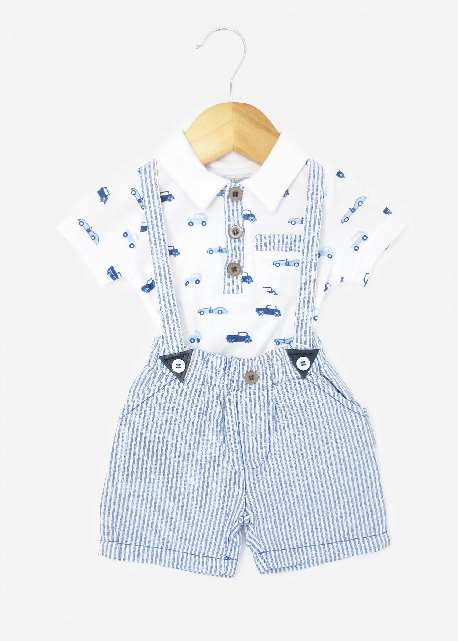 Baby Boy Vintage Cars Overall Set