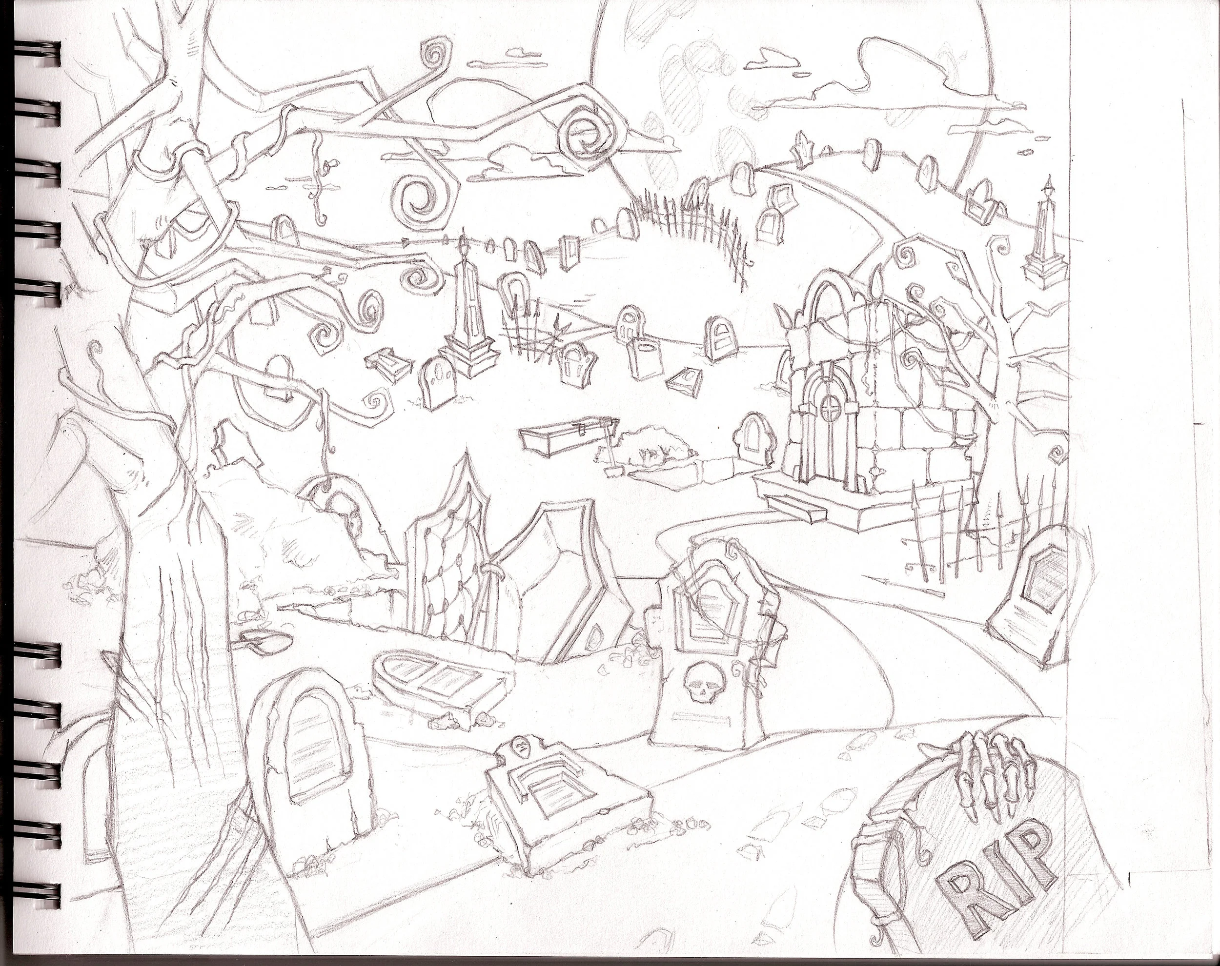 CONCEPT SKETCH. HIDDEN OBJECT GAME CONCEPT.
