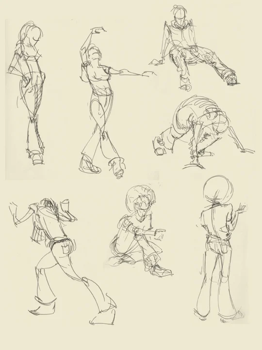 LIFE STUDIES. PEN ON PAPER.