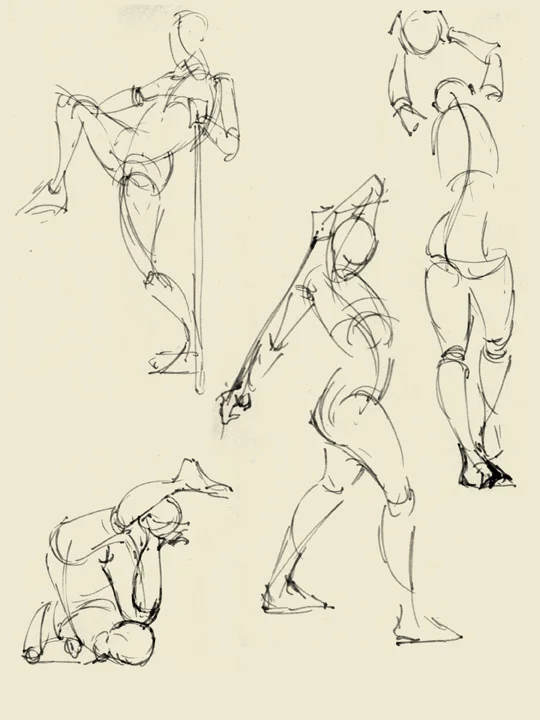 LIFE STUDIES. PEN ON PAPER.