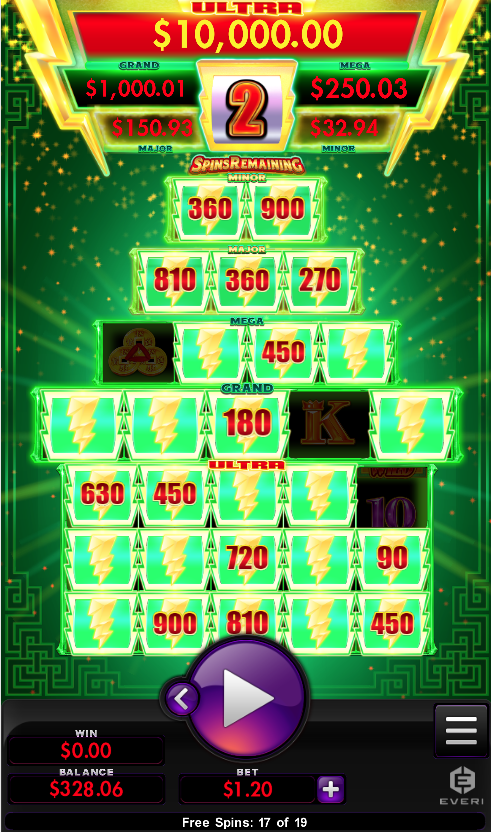 Power Shot Prosperity; bonus game, portrait orientation