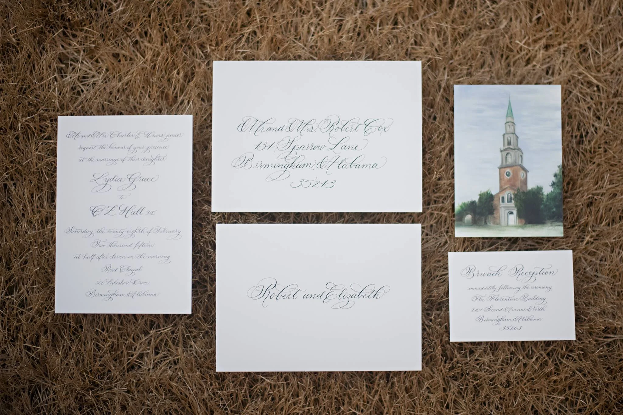 Grace Calligraphy invitation suite
