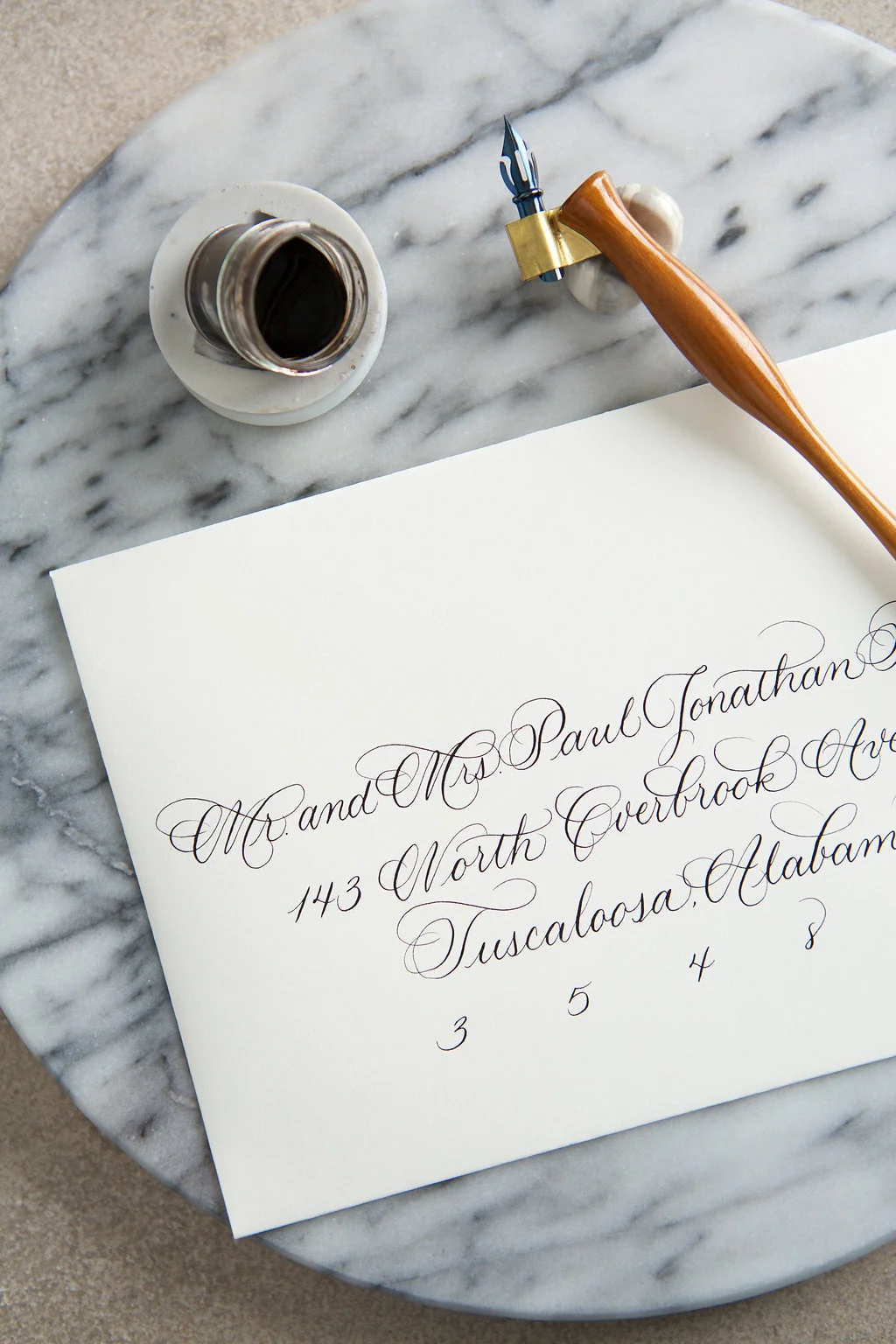 Grace Calligraphy peony script in black ink