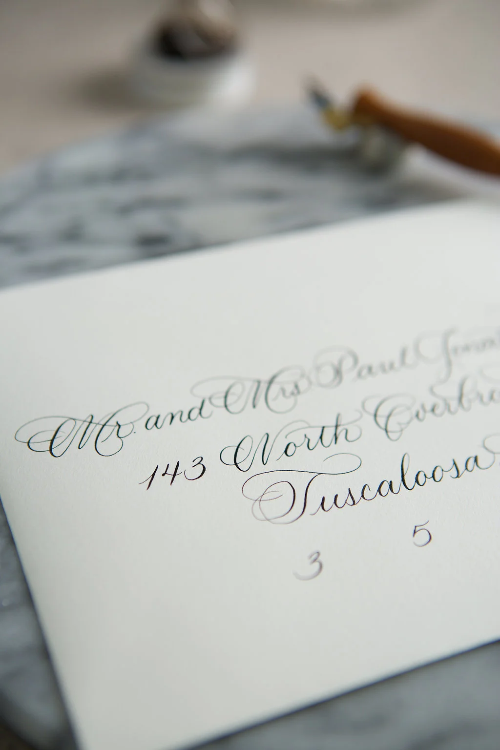 Grace Calligraphy peony script in black ink