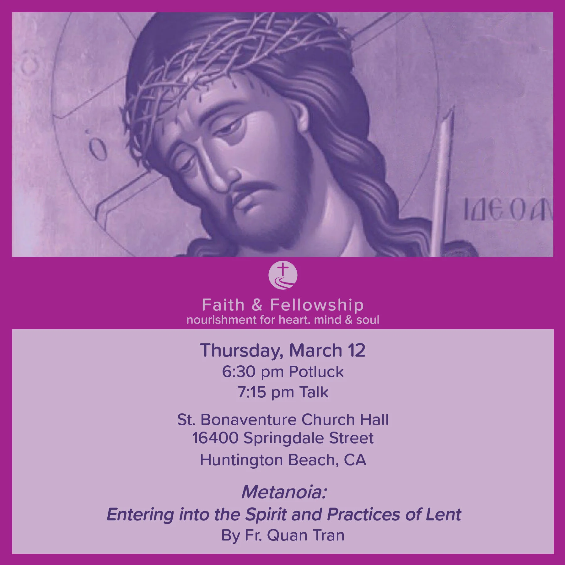 Faith &amp; Fellowship: Metanoia: Entering into the Spirit and Practices of Lent