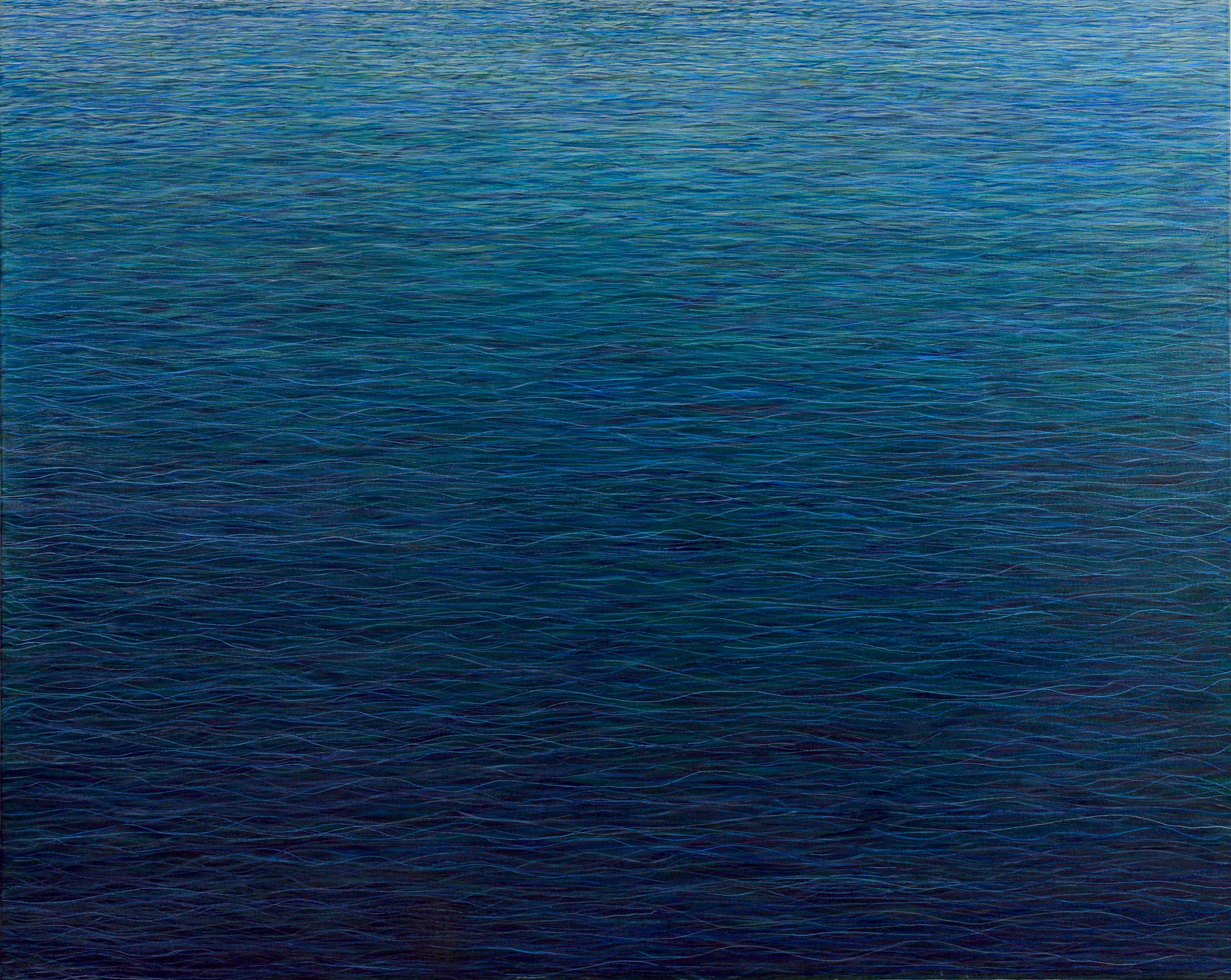  Quietud  2015  Oil &amp; Pen on Canvas  60 x 48 