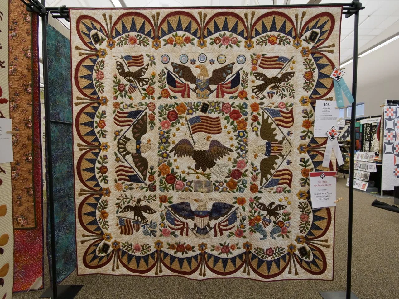 Old Glory Under HIS Wings - 3rd Place, Appliquéd Quilts