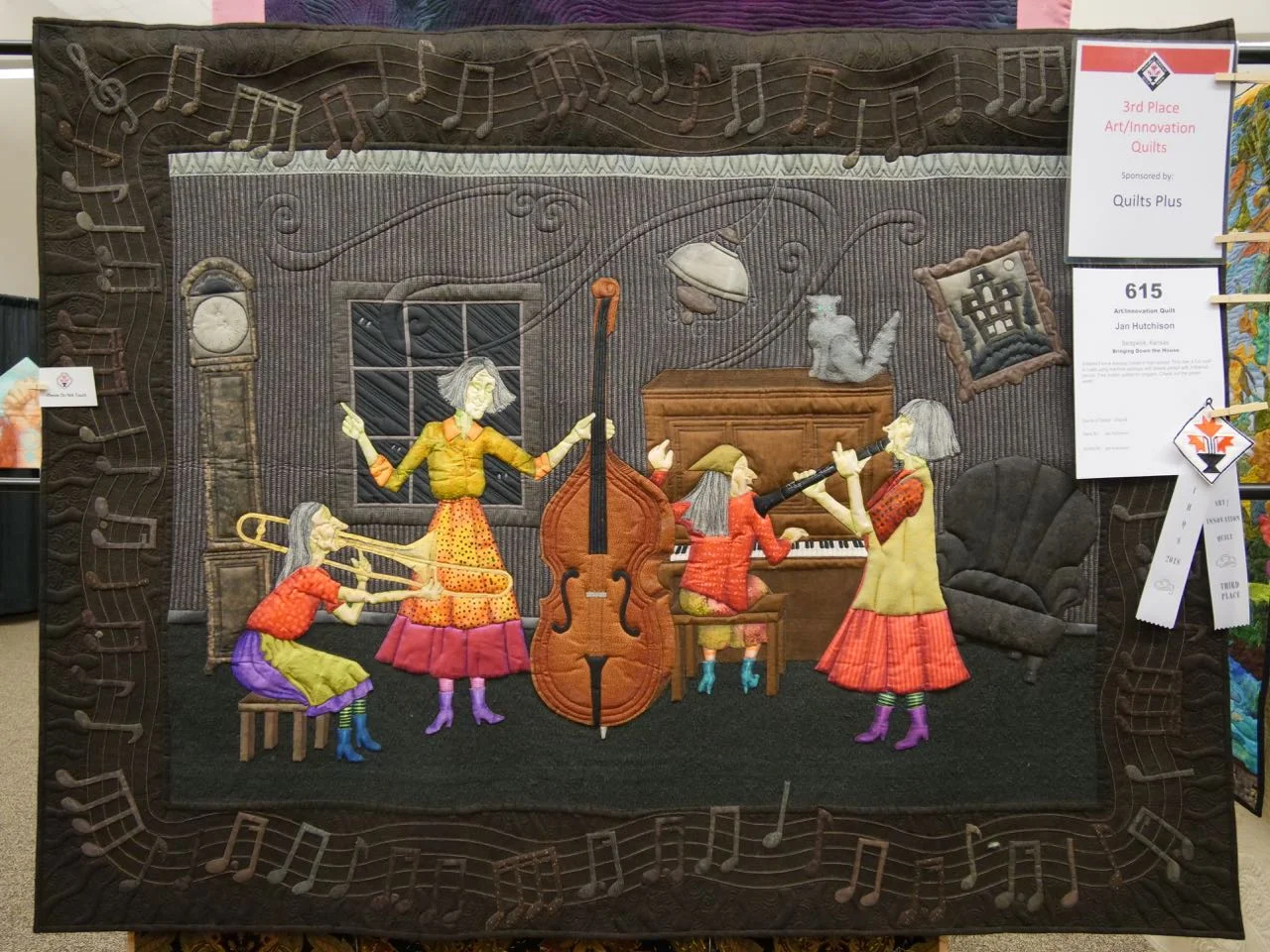 Bringing Down the House - 3rd Place, Art/Innovation Quilts