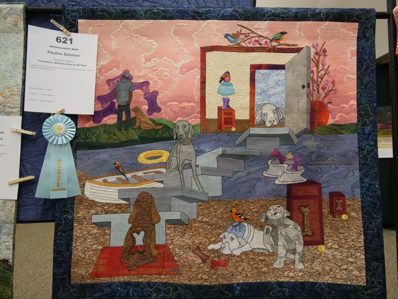 Furrealism: Dali Has Gone to the Dogs - Honorable Mention, Art/Innovation Quilts