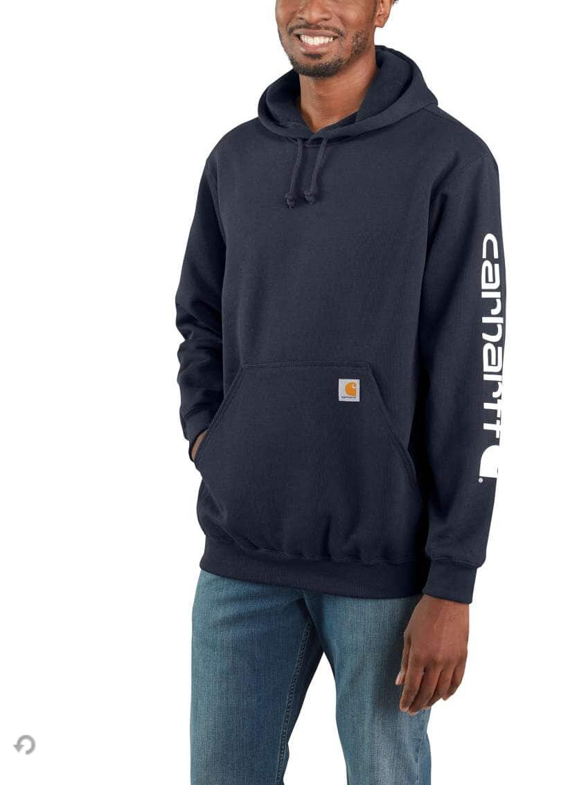 carhartt midweight hooded logo sleeve sweatshirt
