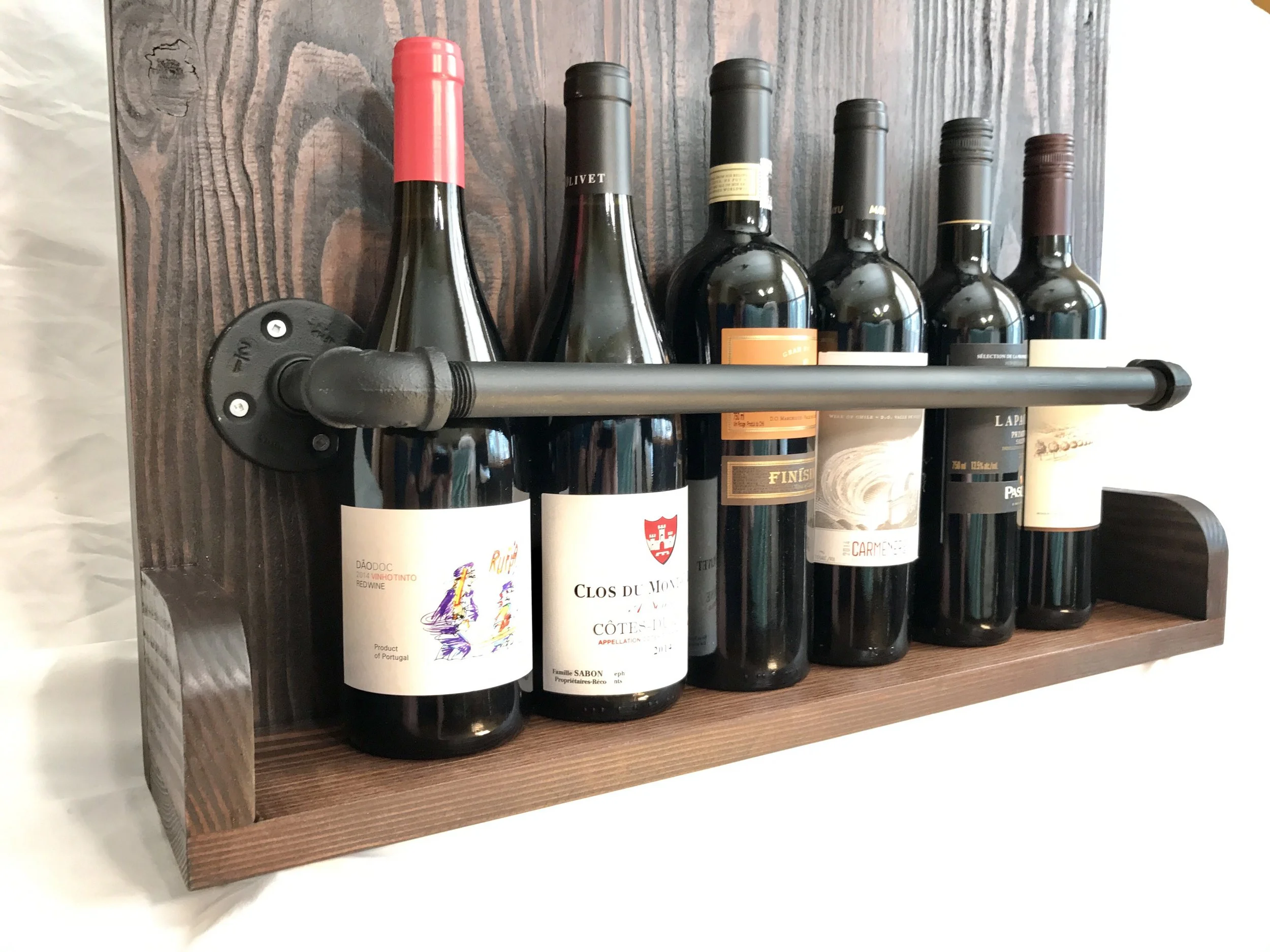 Hanging Wine Rack Bottle View