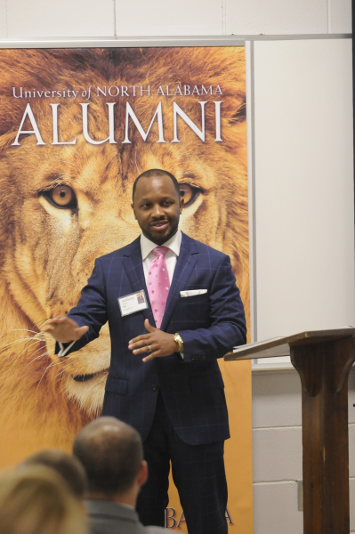 Anthony delivering the keynote address at the University of North Alabama National Alumni Summit