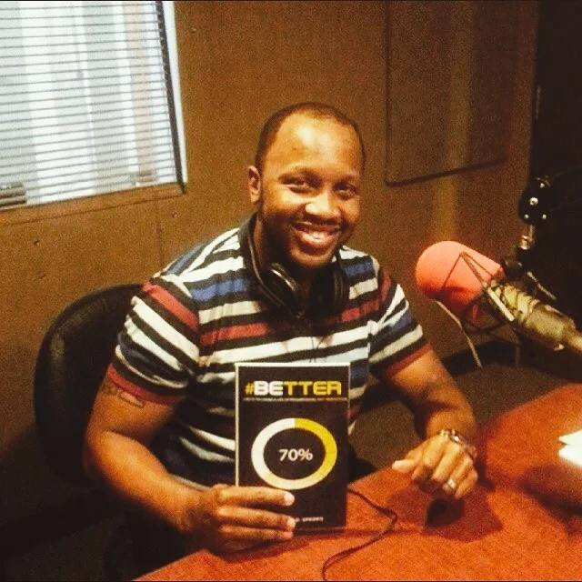 Anthony promoting his first book, "#BETTER", on the Joe Lockett Radio Show