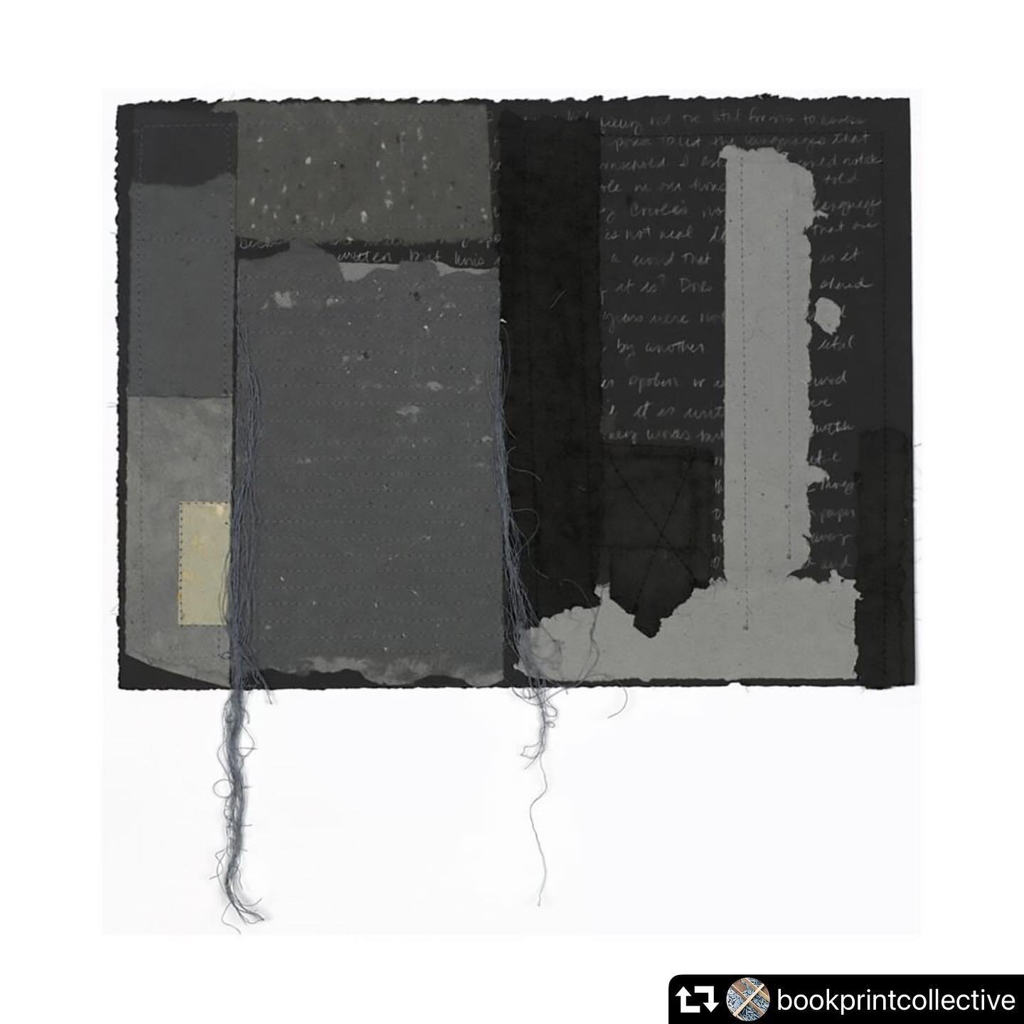 Takeover day2 @bookprintcollective  Today&rsquo;s subject &ldquo;A Language Only Spoken.&rdquo; ( also pictured)

@societyofcraft 
A Language Only Spoken - 11&quot;H x 15&quot;W; Handmade paper, hair, thread, graphite

#alisabanks #abanksart #artistb