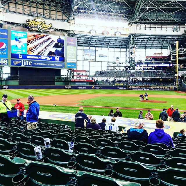 Opening Day at #millerpark !! GO @brewers !! Row 15! #brewcrew #milwaukee THANKS @rich52183 !!! ❤️❤️❤️