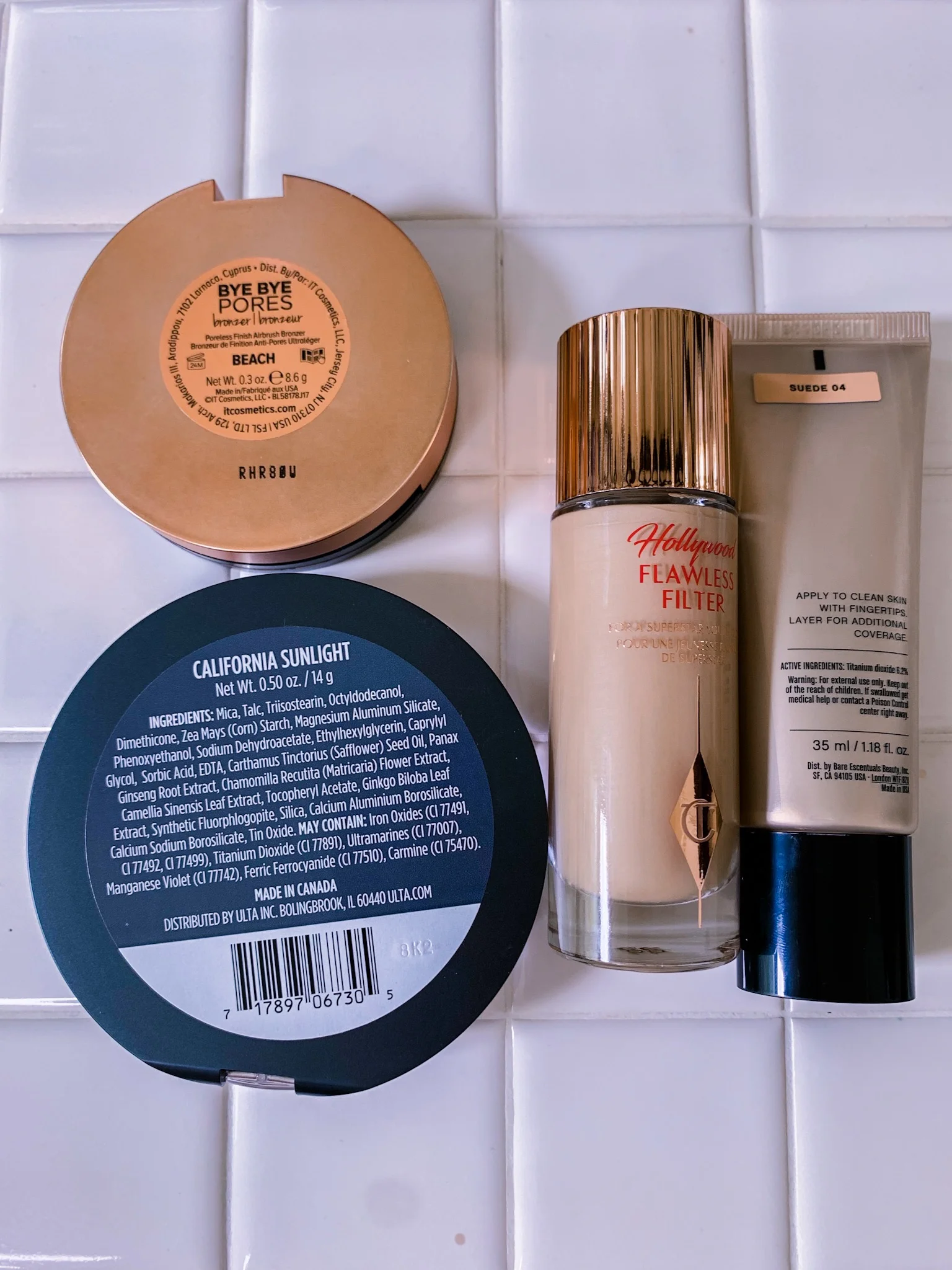 Shades of all my products. Hollywood Flawless Filter is also #4.