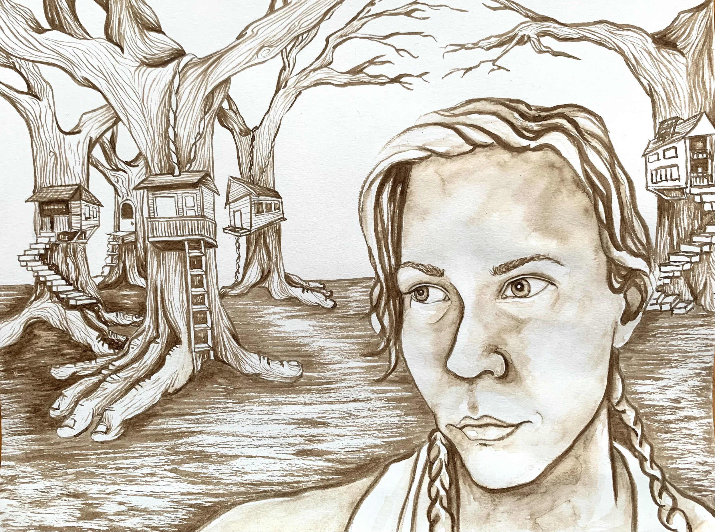 Self-Portrait with Tree Houses
