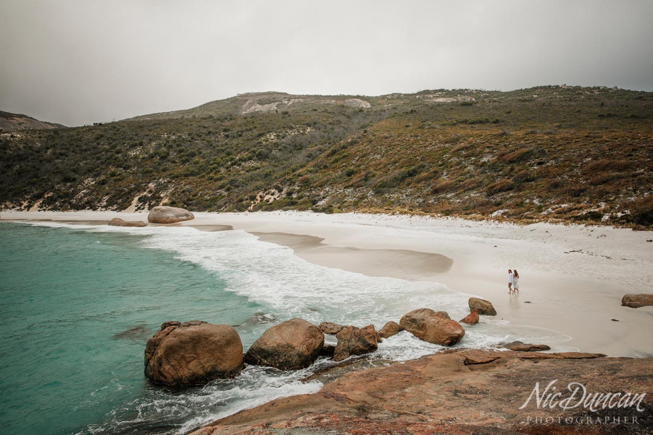 Pre-wedding portraits at Little Beach, Albany WA