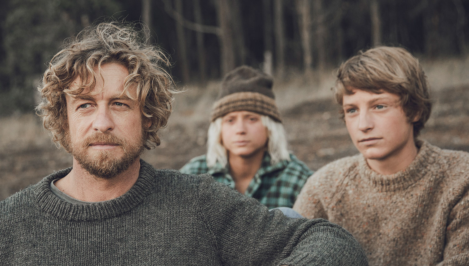 Sando (Simon Baker), Loonie (Ben Spence) and Pikelet (Samson Coulter) in a publicity photo for Breath, the movie based on Tim's Winton's book, filmed in Denmark, Western Australia