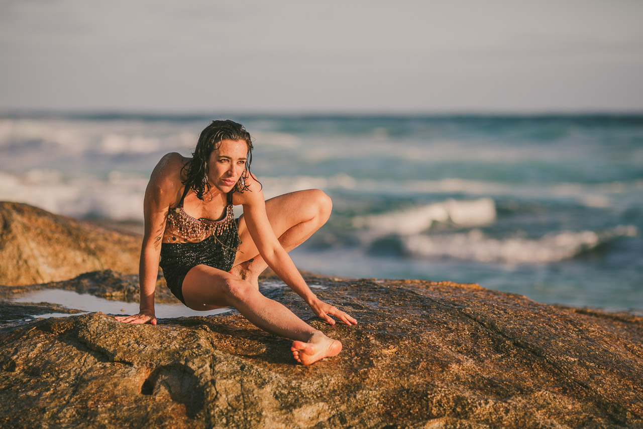 Portrait on the rocks by the ocean, on the amazing south coast of Western Australia