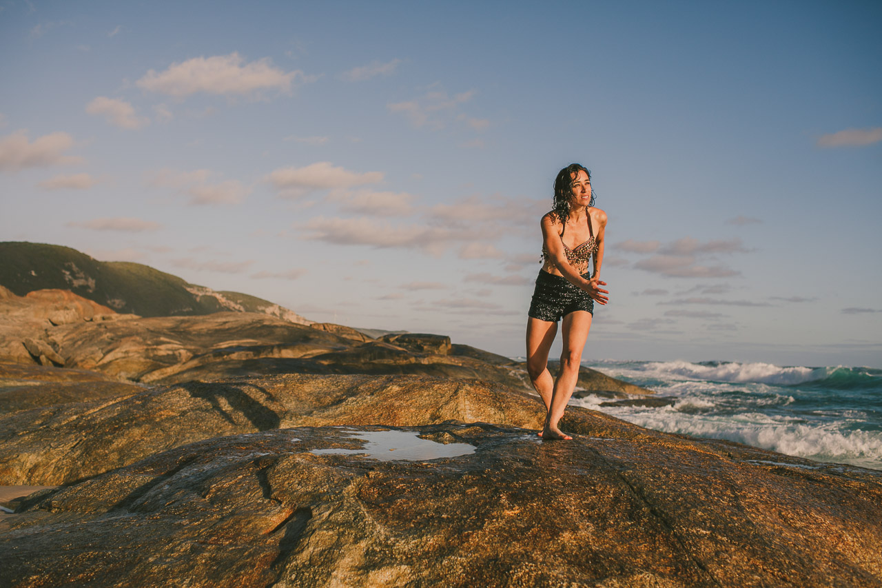 Portrait of artist Kate Gillett taken by photographer Nic Duncan. The amazing south coast of Western Australia.