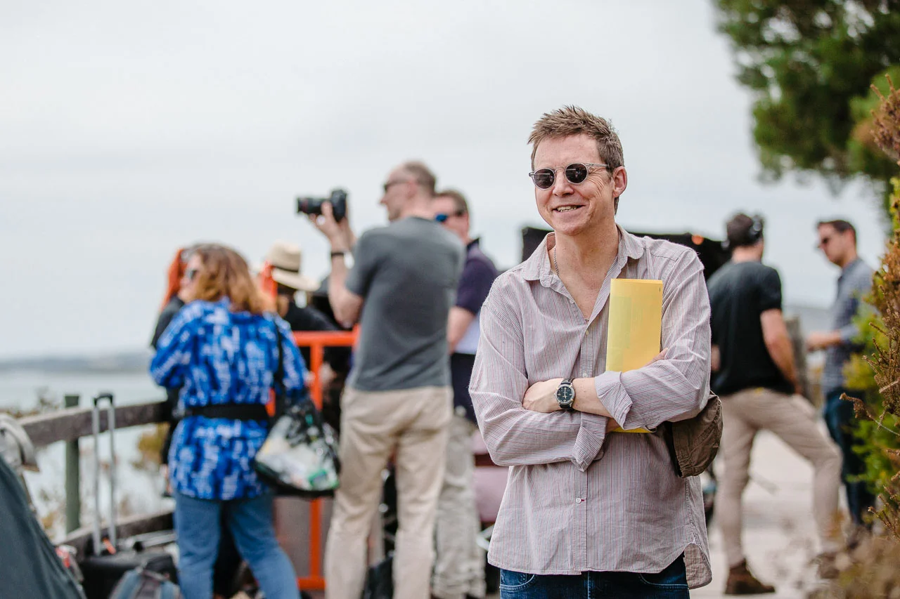 Simon Mayo, in Albany for the filming of Itch, based on his best-selling books
