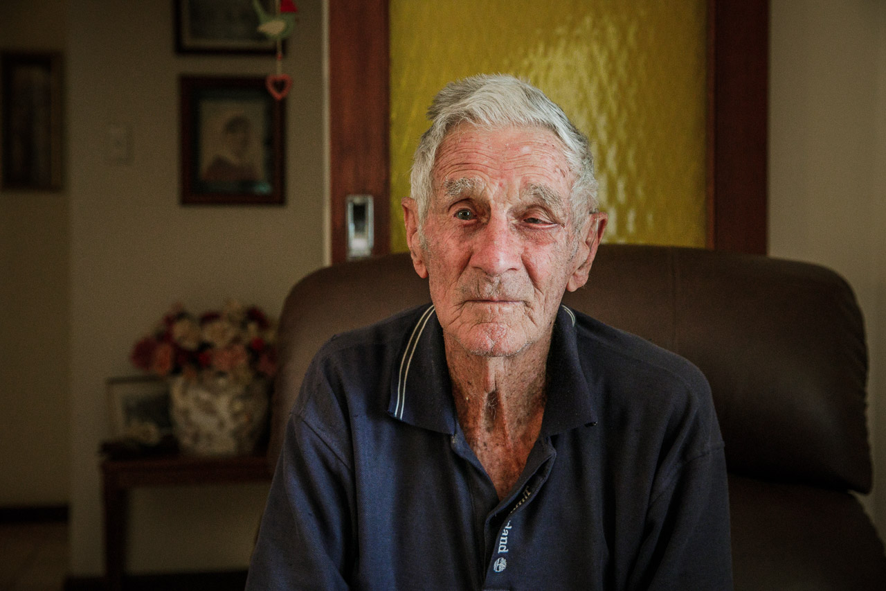 Elderly man at home in his nineties