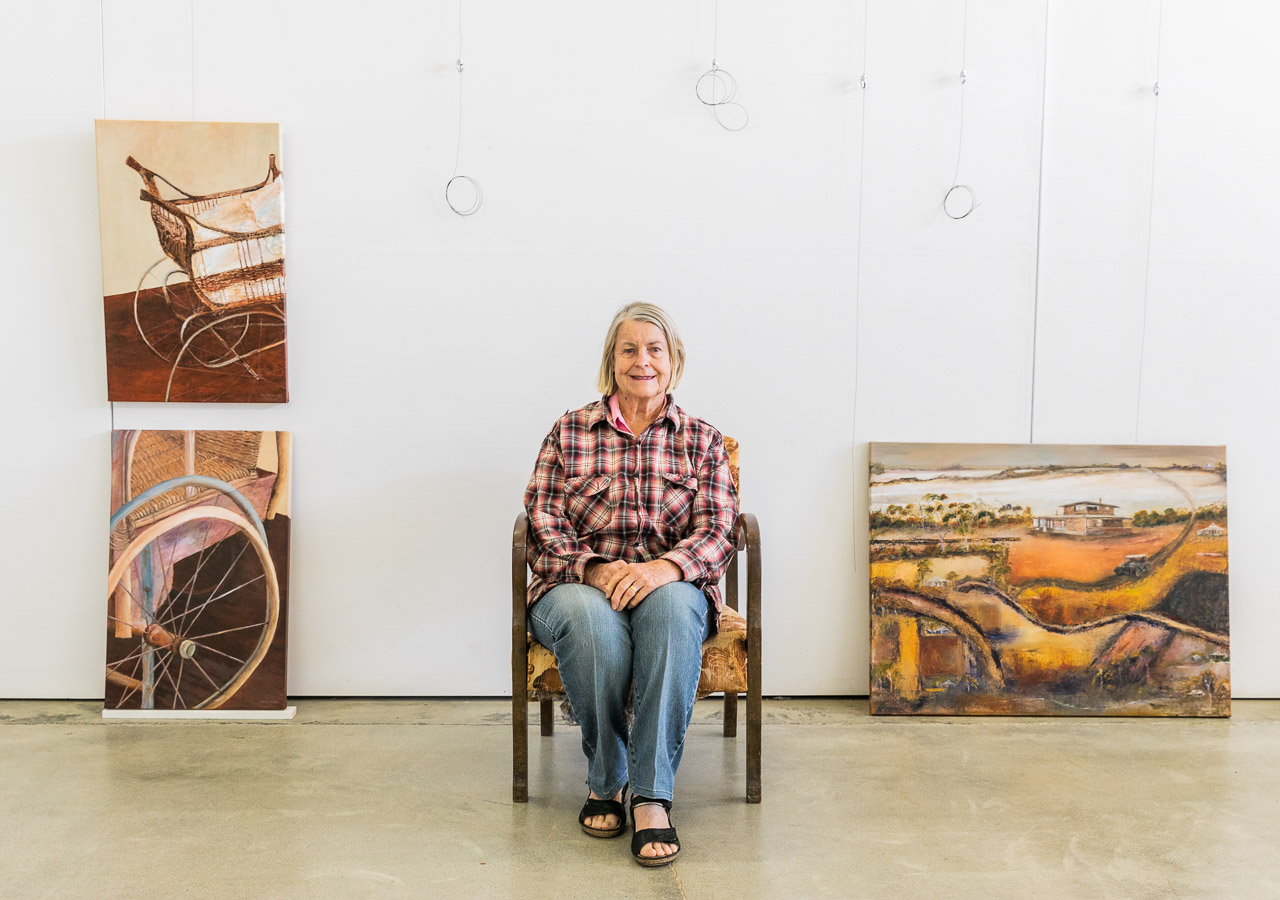 Judy Stewart’s paintings also features in the exhibition