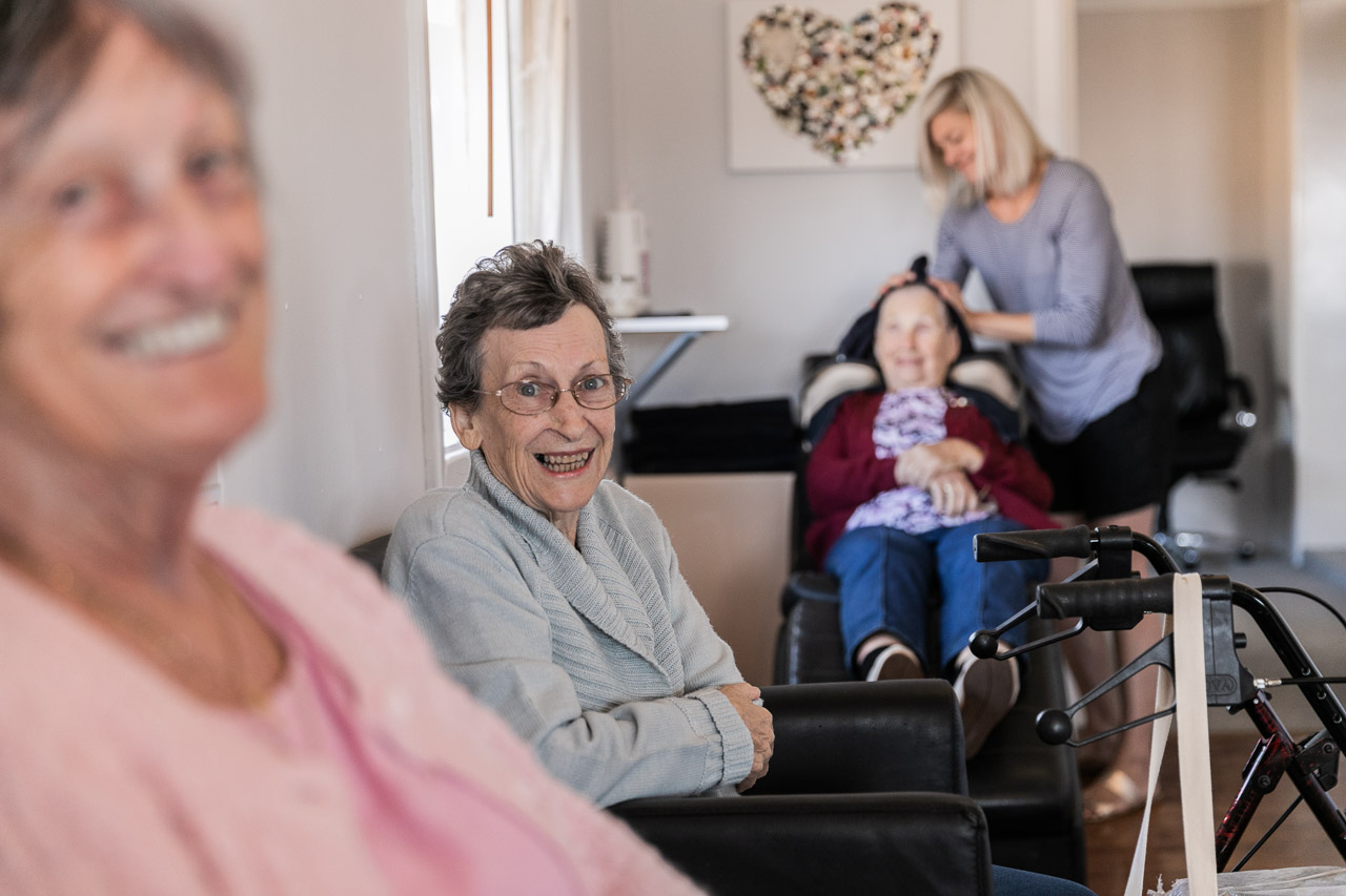 Ladies at the hairdresser waiting for their appointment