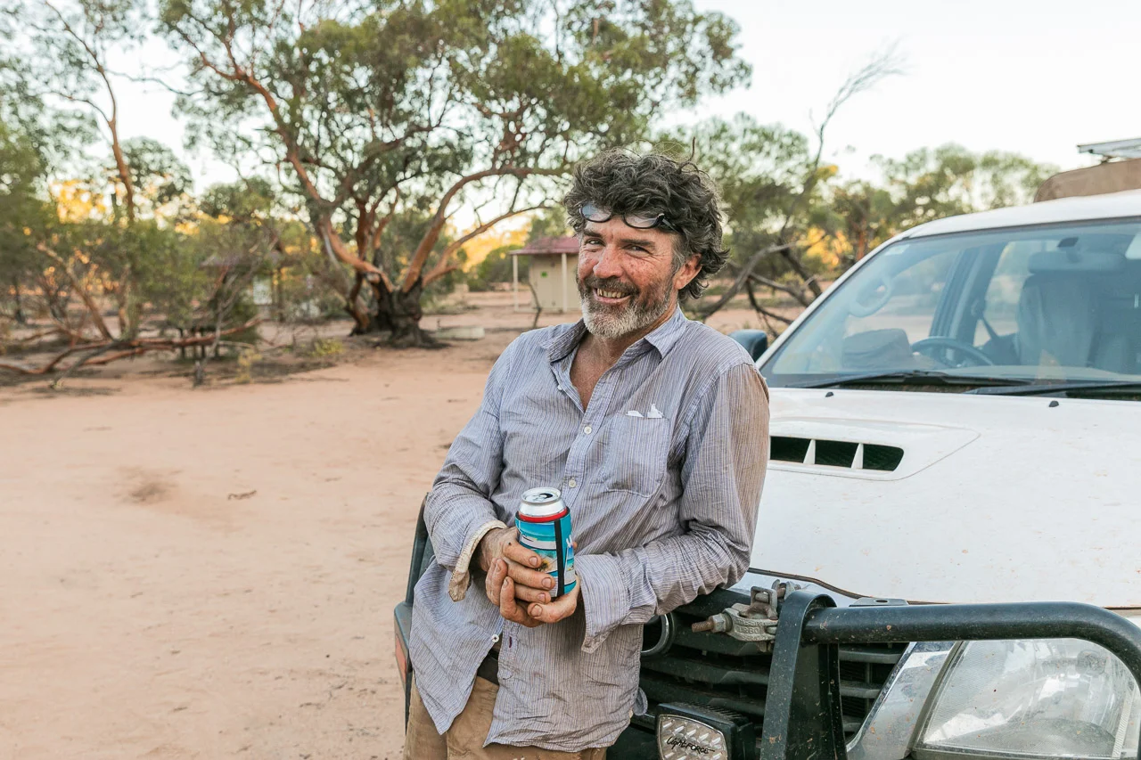 Tony Docherty out in the bush, Doco in the bush