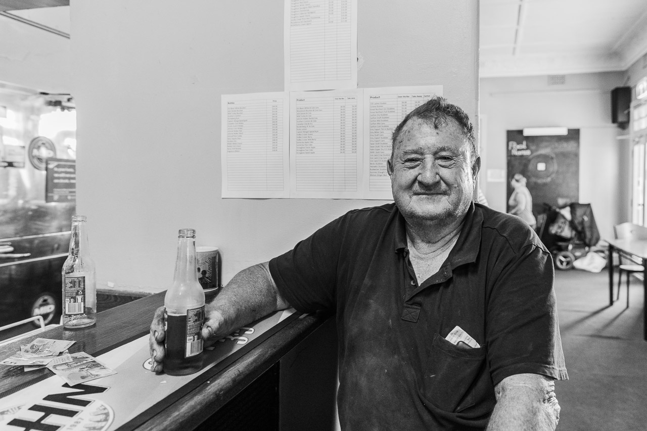 Man with his beer at the pub