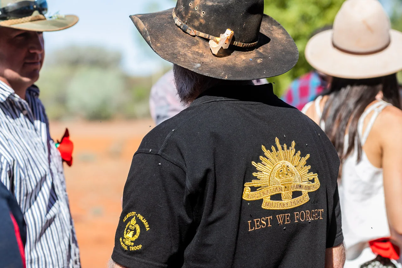 Lest We Forget shirt at an Anzac Day Service