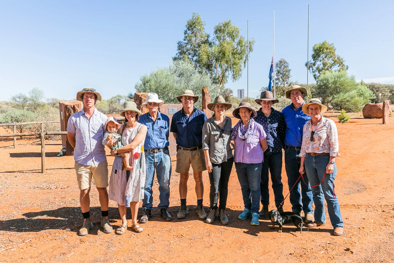 Four generations of the Foulkes-Taylor family from Yuin Station gather for the Anzac Day Service
