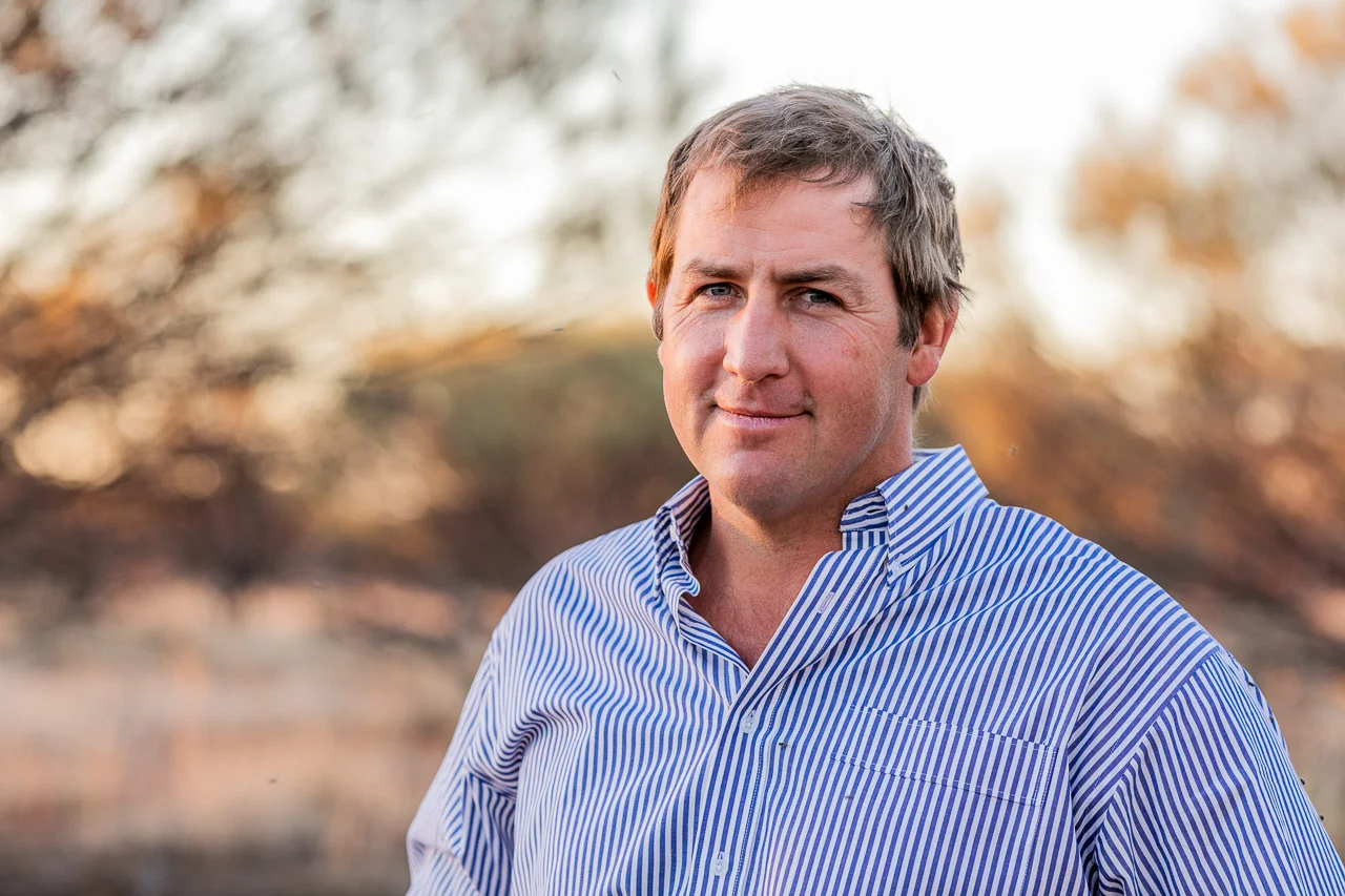Portrait of David Pollock at Wooleen Station, Western Australia