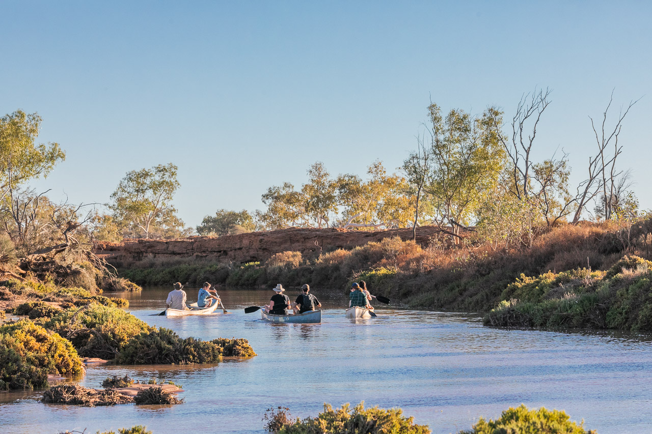 Kayaking on the Murchison River at Wooleen Station, WA