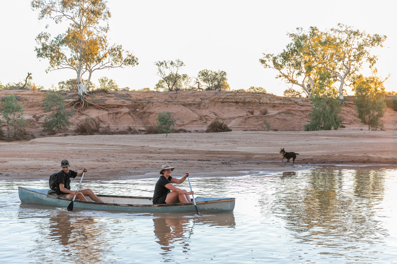 Canoeing on the Murchison River after recent rain