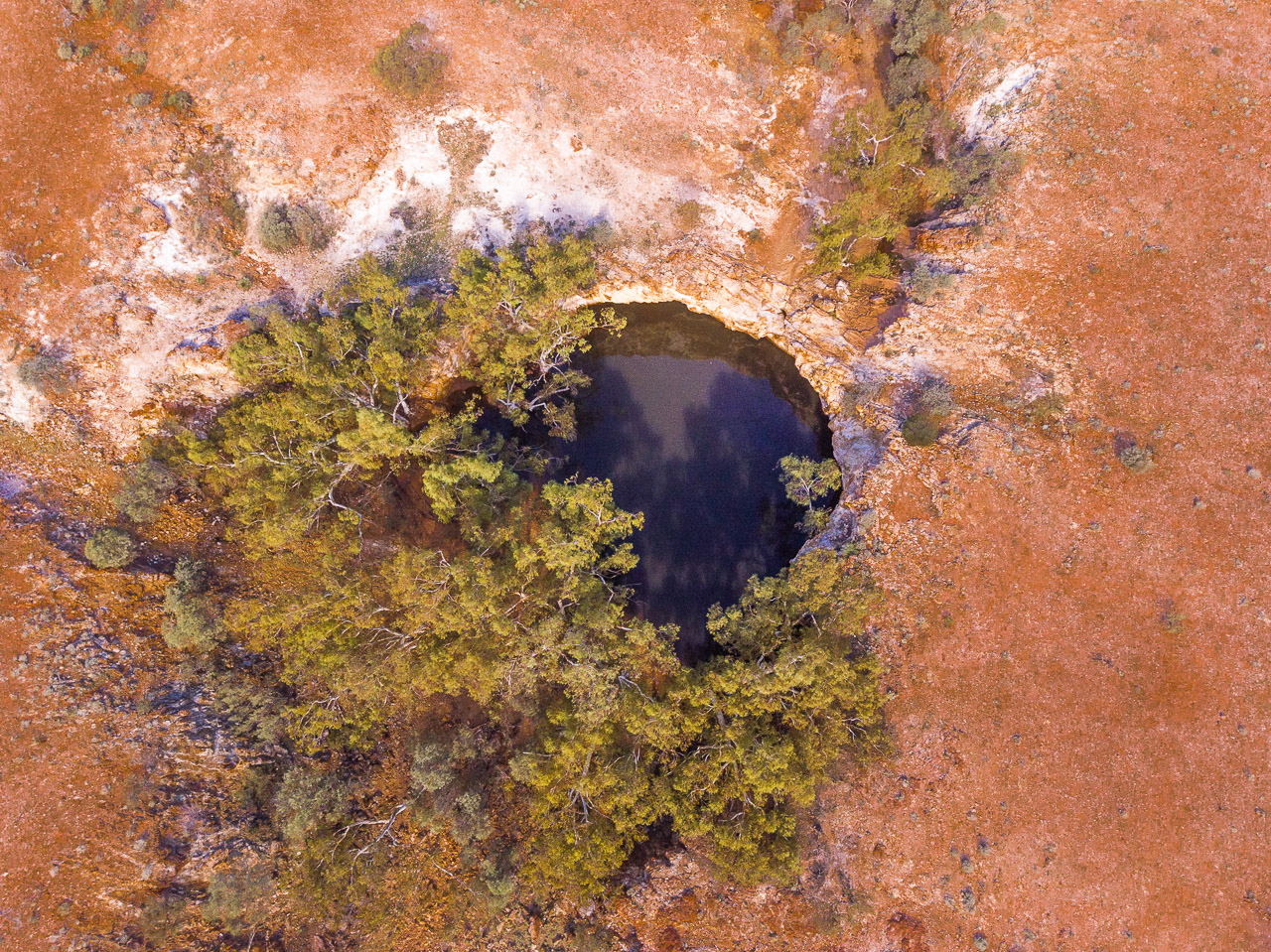 Drone photo of Nunnery Pool at Carey Downs Station
