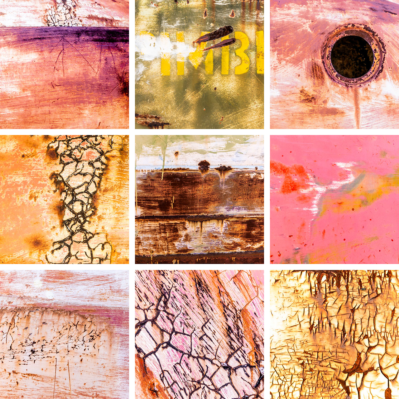 Textures and patterns in metal and paint in the outback