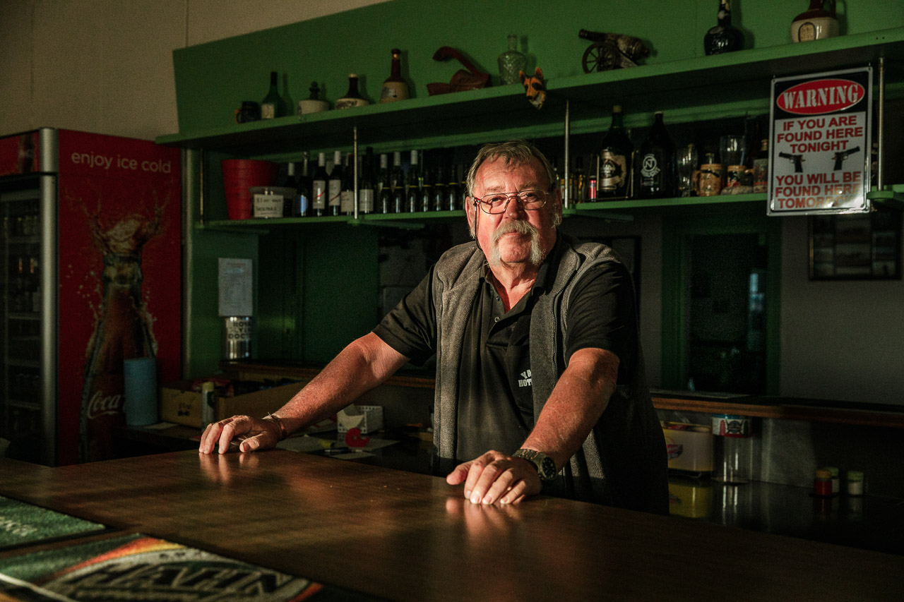 Barman at the Yalgoo Hotel in the Goldfields of WA