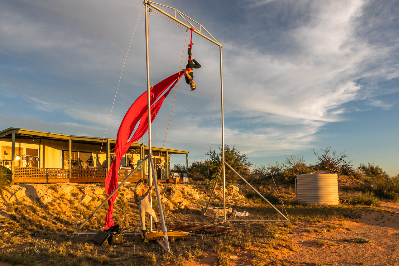 Gascoyne in May sunset rehearsals at Dudley House, self-contained accommodation at Warroora Station