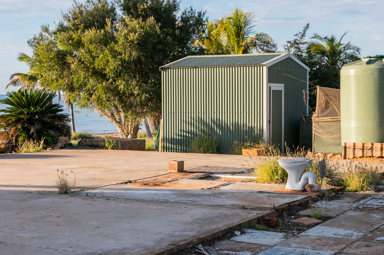 The concrete pad and toilet - all that was left after a cyclone