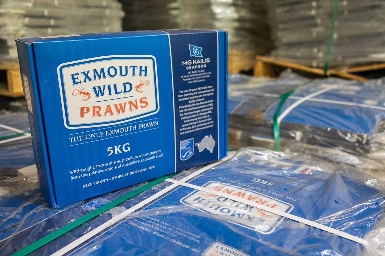 Exmouth Prawns packaging