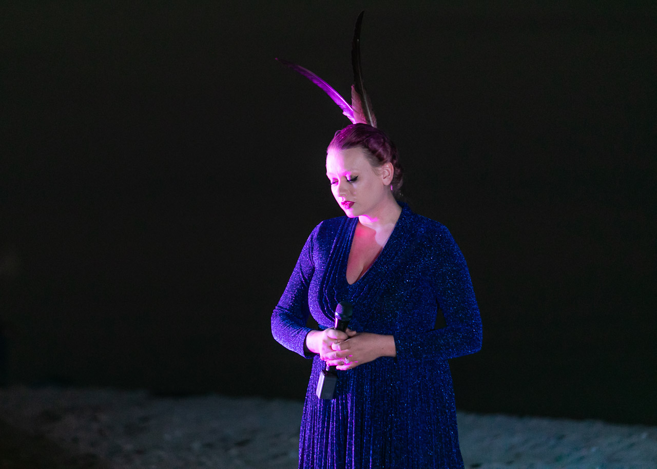 A quiet moment with opera singer Aria Scarlett at the Ningaloo Whale Shark Festival